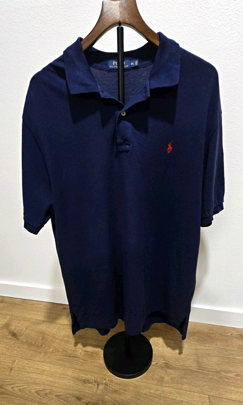 Polo Ralph Lauren Men’s XL Navy Blue Short Sleeve Polo Shirt Red Pony